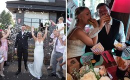 İngiliz gelin ve damat sadece 1500 sterlin harcayarak evlendi