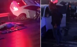 Kaza sonrası savrulan otomobil bariyerlere saplandı! Anne ve baba öldü, kızları yaralandı