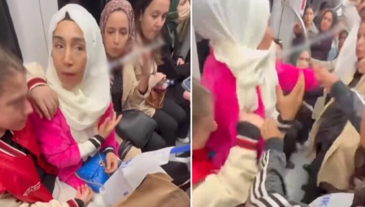 Ümraniye metrosunda kadın yolcular kavga etti! Yüzüne tokat atıp hakaretler savurdu