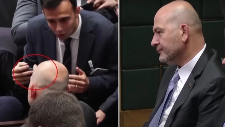 AK Parti grubunda gergin anlar! Soylu soru soran muhabirin cep telefonuna müdahale etti